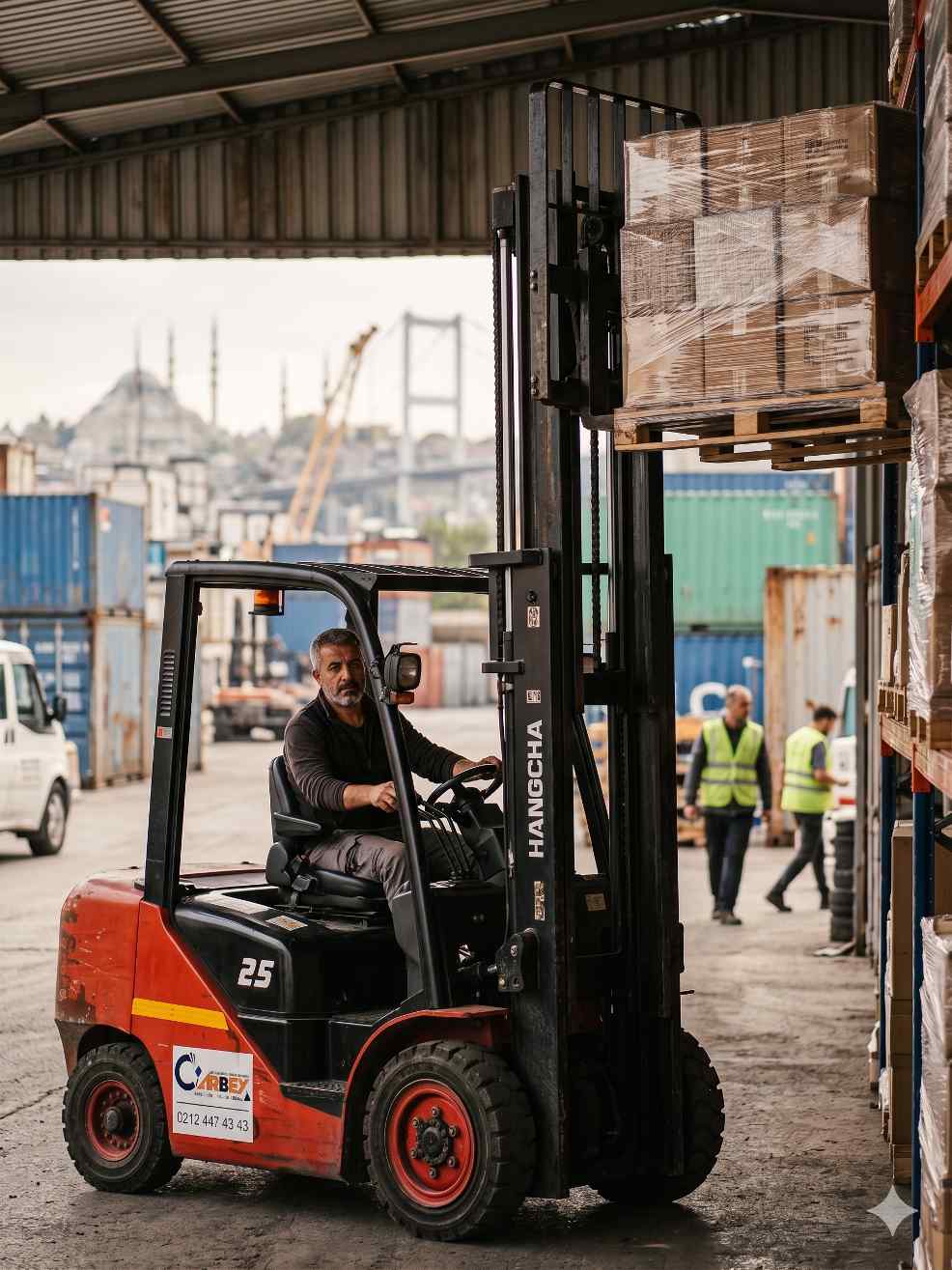 Kiralık elektrikli forklift çalışma sahası