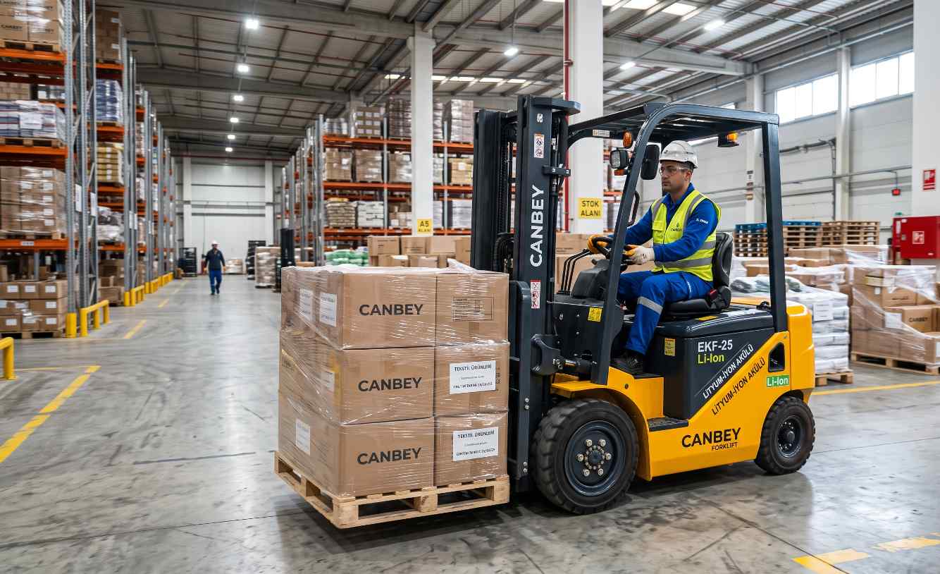 Lityum akülü forklift operasyonu