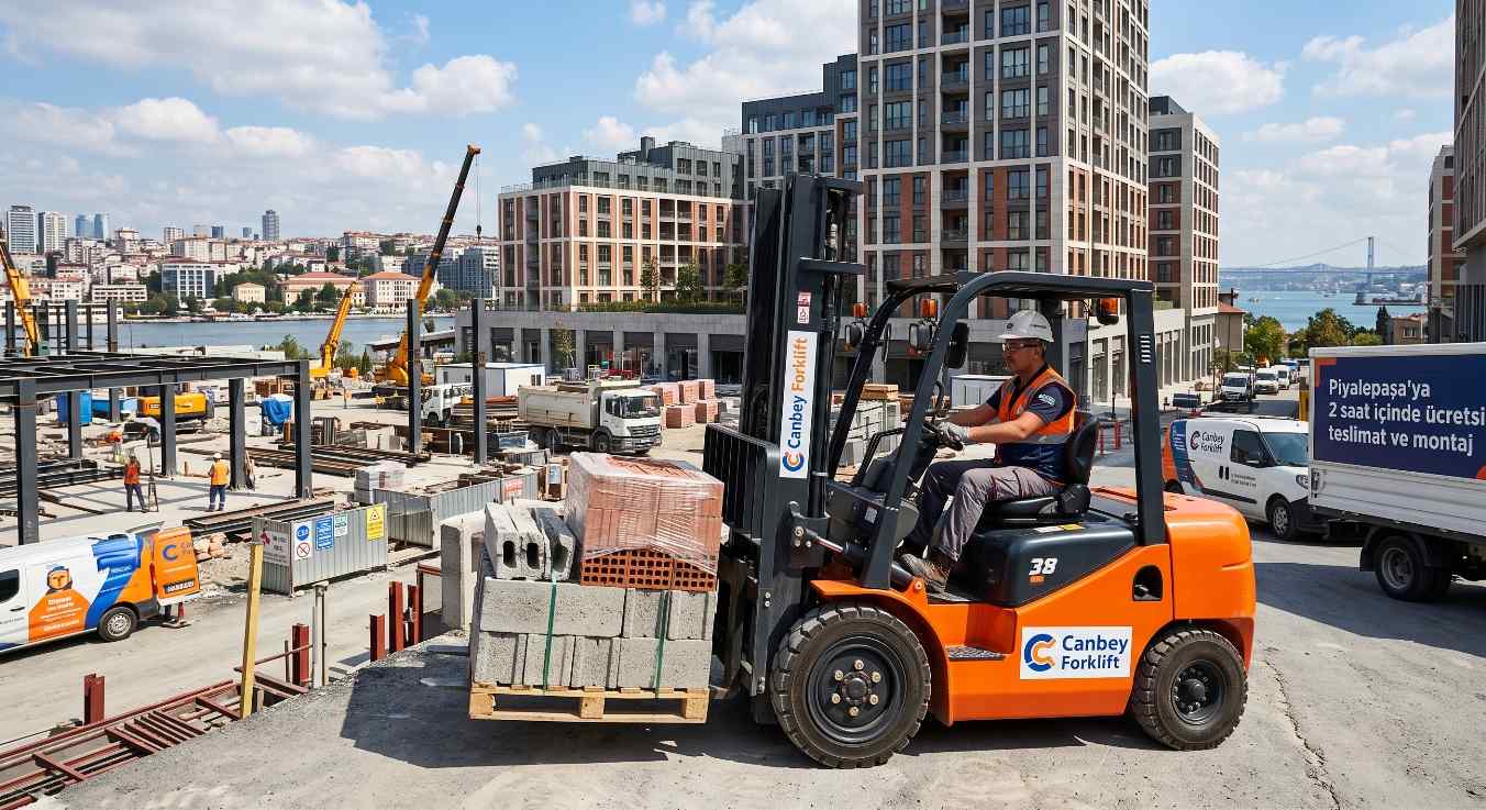 Piyalepaşa'da forklift çalışma sahası